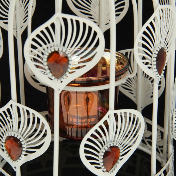 Подсвечник металл 1 свеча "Клетка с павлиньим глазом" 23х12,5х12,5 см