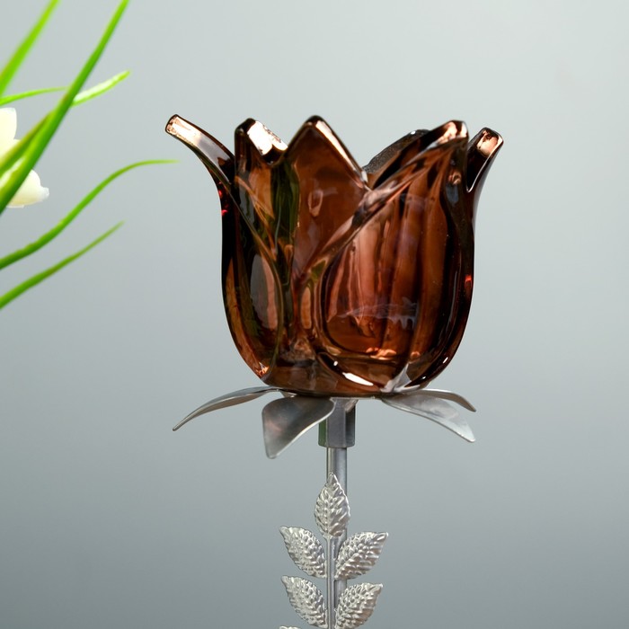 Подсвечник металл 1 свеча "Две птички у цветка" 21х17,5х9 см