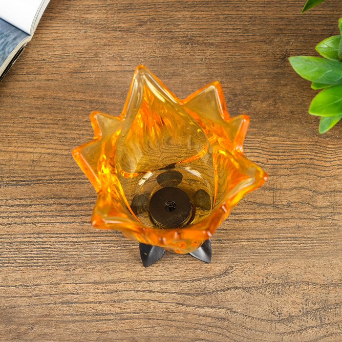 Подсвечник стекло 1 свеча "Бутон жёлтый" 11х10,5х10,5 см