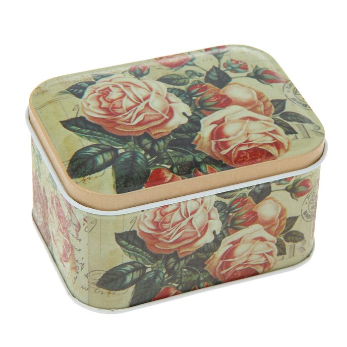 Шкатулка металл "Букет пышных роз" 6х11х8 см