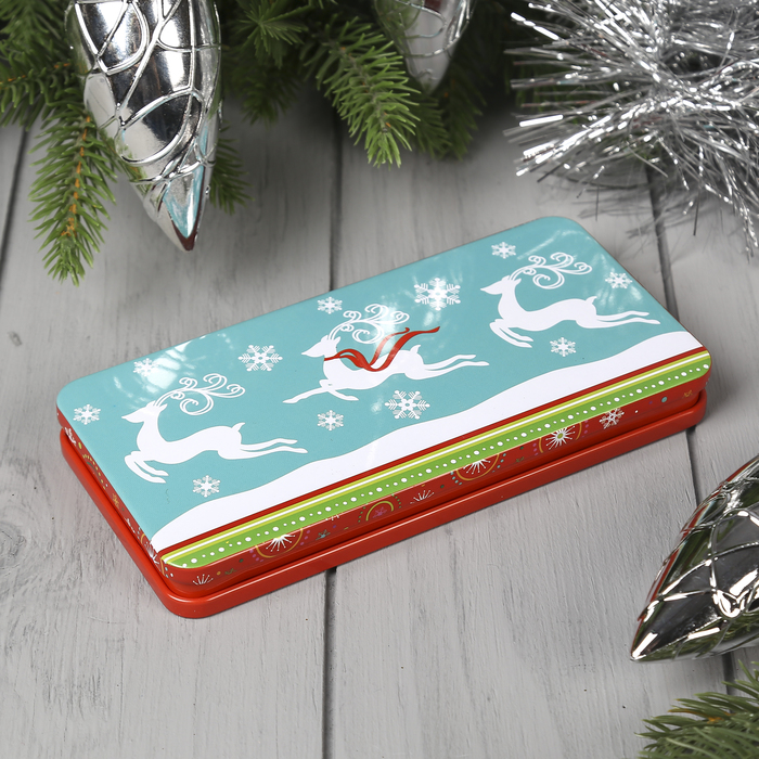 Шкатулка металл "Олени" 1,8х16,5х8 см