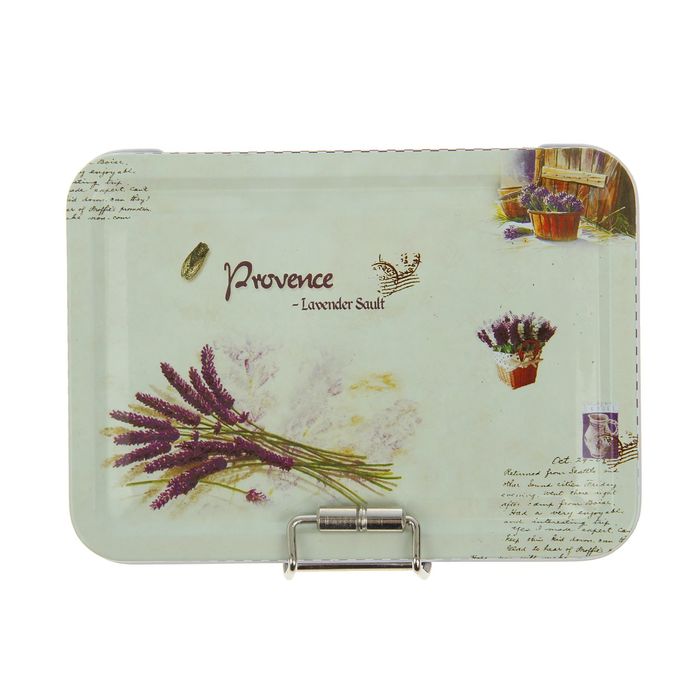 Шкатулка металл с ящичком "Лаванда. Прованс" 4х12,5х9 см