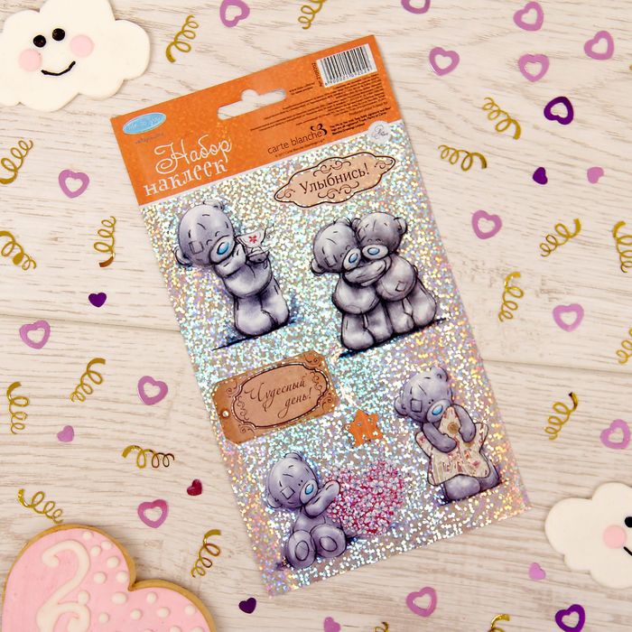 Наклейки детские голография "Теплые чувства", 11 х 20 см, Me To You