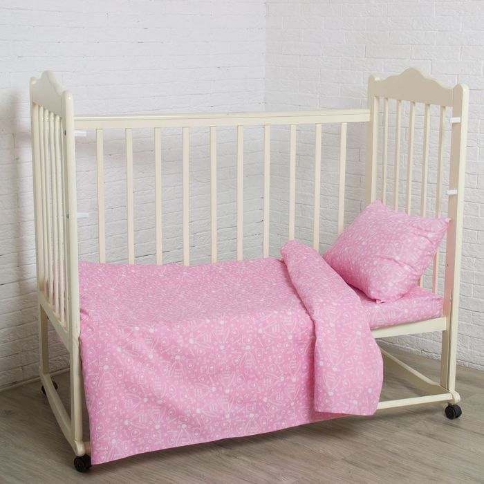 Детское постельное бельё Galtex "Зайцы", цвет розовый, 147х112см, 150х100см, 40х60см 1шт, бязь 125 г/м