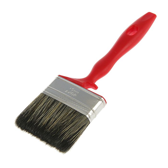 Кисть плоская "АКОР", 75х17 мм, ручка пластик, смешанная щетина, для водных ЛКМ