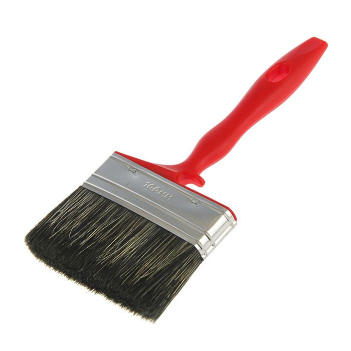 Кисть плоская "АКОР", 100х17 мм, ручка пластик, смешанная щетина, для водных ЛКМ