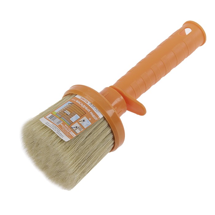 Кисть маховая "АКОР", 65 мм, ручка пластик, натуральная щетина, для фасада