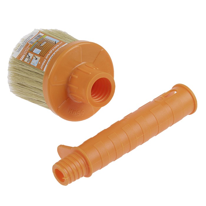 Кисть маховая "АКОР", 65 мм, ручка пластик, натуральная щетина, для фасада