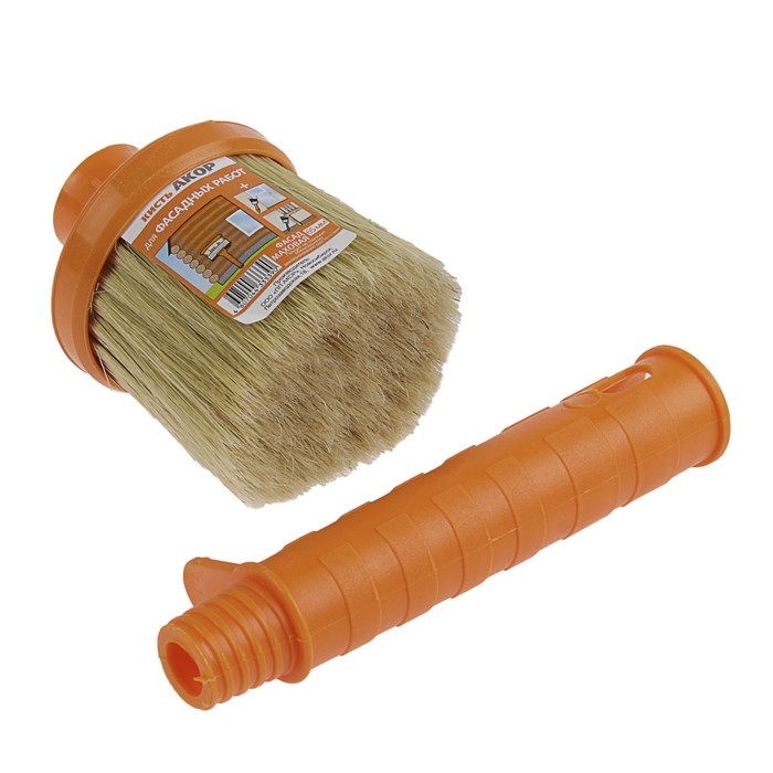 Кисть маховая "АКОР", 65 мм, ручка пластик, натуральная щетина, для фасада