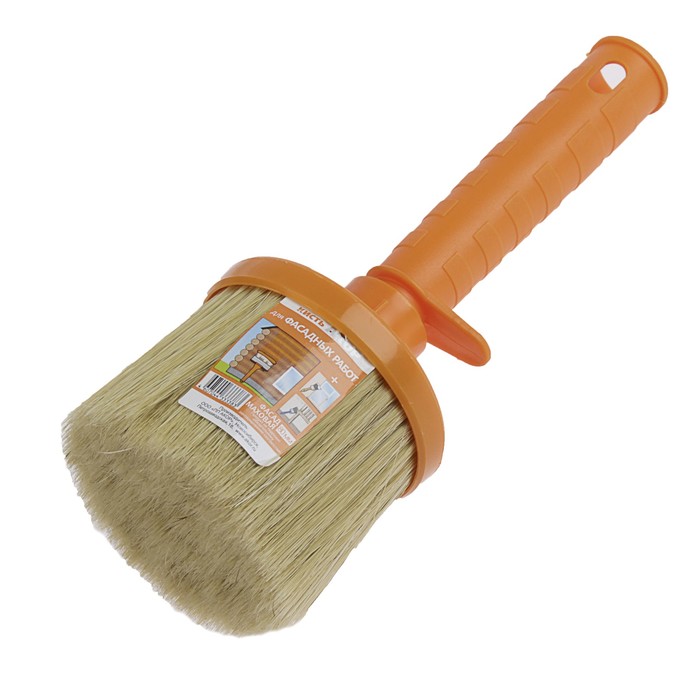 Кисть маховая "АКОР", 80 мм, ручка пластик, натуральная щетина, для фасада