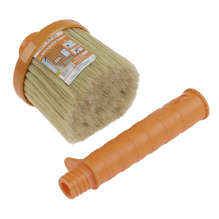 Кисть маховая "АКОР", 80 мм, ручка пластик, натуральная щетина, для фасада