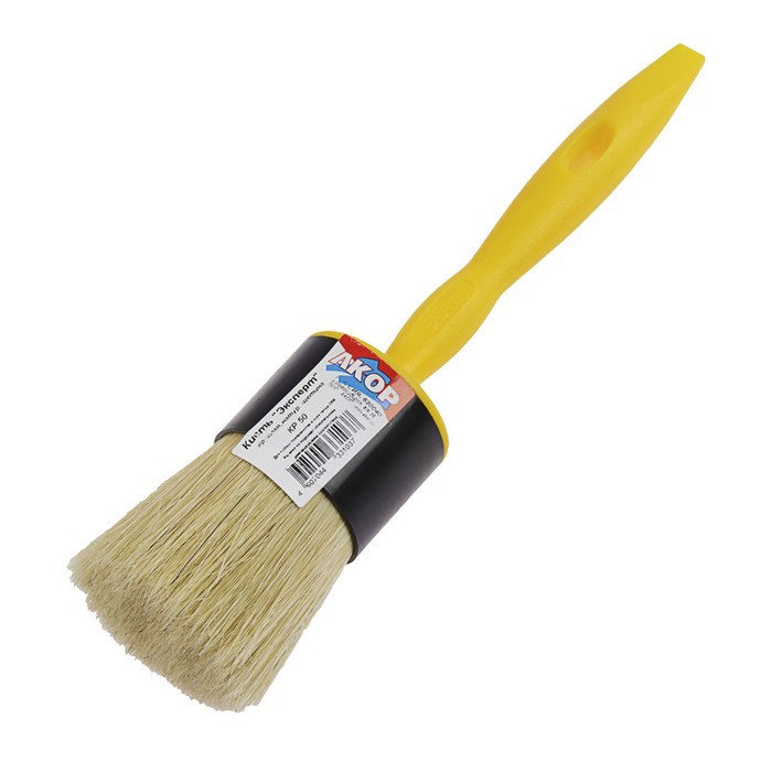 Кисть круглая "АКОР" Эксперт, 50 мм, ручка пластик, натуральная щетина