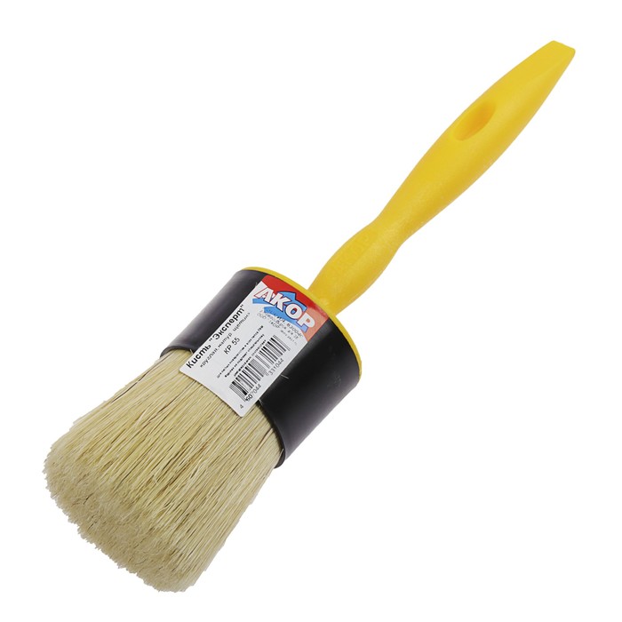 Кисть круглая "АКОР" Эксперт, 55 мм, ручка пластик, натуральная щетина