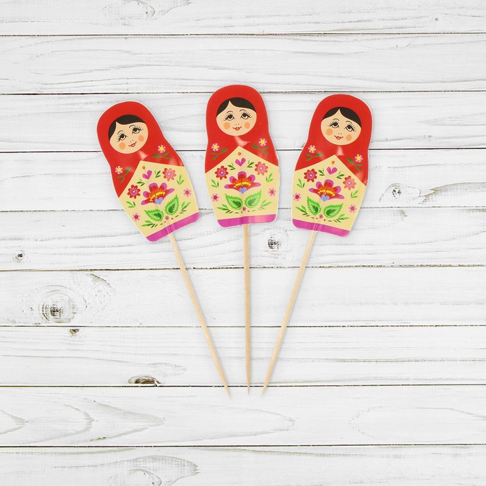 Пика для канапе " Матрешка" (набор 24 шт)