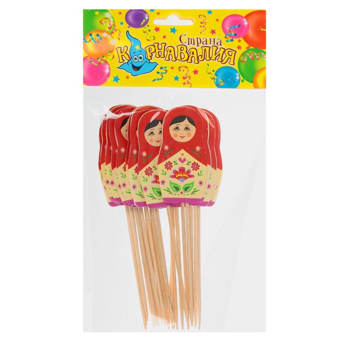 Пика для канапе " Матрешка" (набор 24 шт)