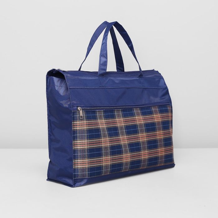 Сумка дорожная на молнии, 1 отдел, наружный карман, цвет синий