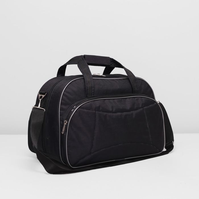 Сумка спортивная на молнии, 1 отдел, наружный карман, цвет чёрный