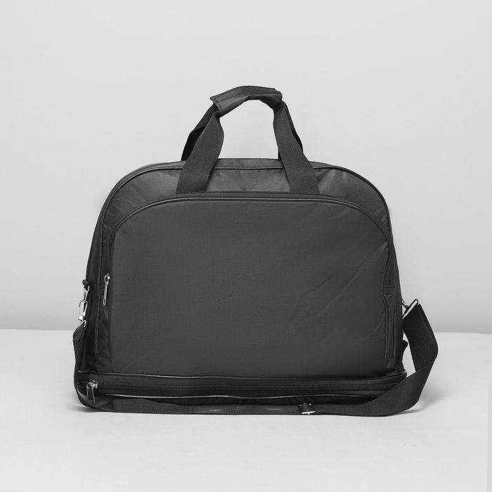 Сумка дорожная, с расширением, 1 отдел на молнии, цвет чёрный