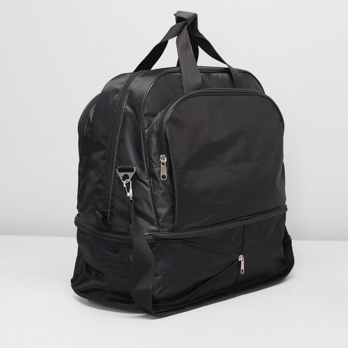 Сумка дорожная, с расширением, 1 отдел на молнии, цвет чёрный