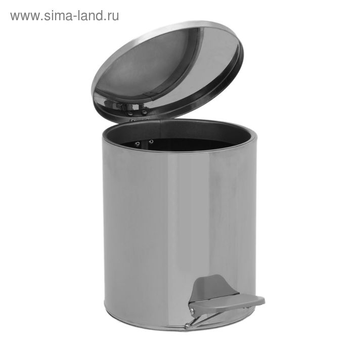 

Урна с педалью круглая 7 л, цвет хром