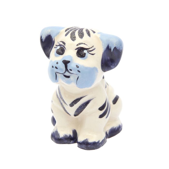 Сувенир "Бульдожка" 8,5 см, гжель