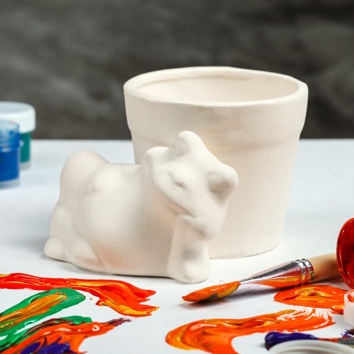 Горшок для цветов "Лягушка лежит" 8 см, заготовка