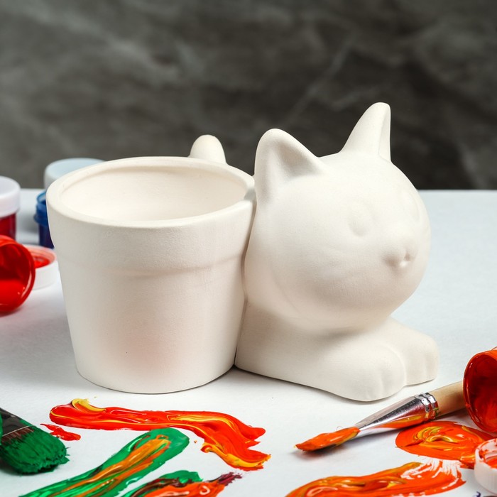 Горшок для цветов "Котенок" 12 см, заготовка