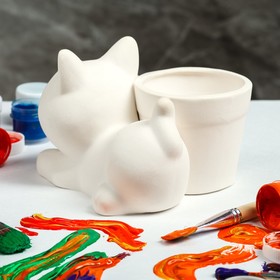 

Фигурка-раскраска "Горшок с котёнком", под роспись, 12 см