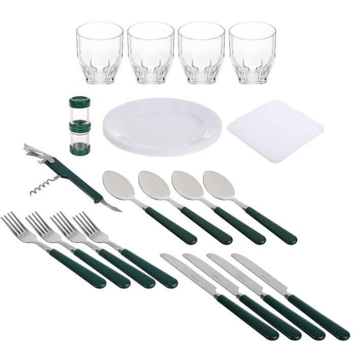 Сумка-холодильник "Арктика", 24.5 л, с набором посуды, стаканы для напитков, на 4 челов. ¶