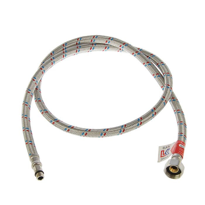 Подводка гибкая для смесителя ELKA, М10х18 короткий, 120 см, гайка сталь