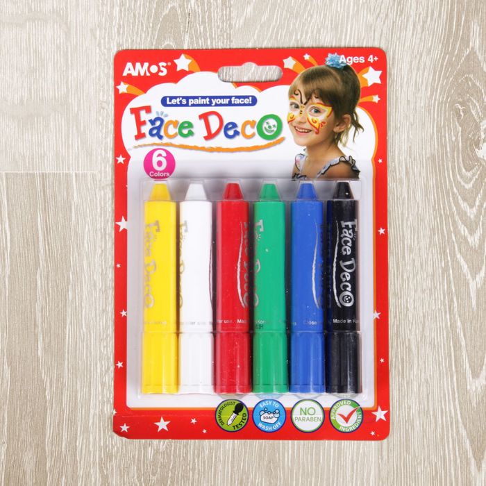 Мелки грим-декор 6 цветов, 12/72