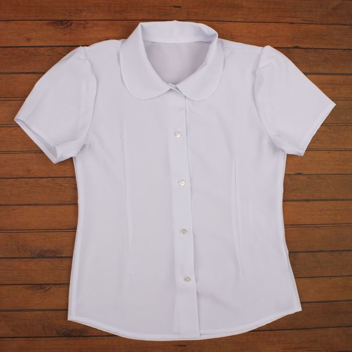 Блузка для девочки, рост 134 см, цвет белый