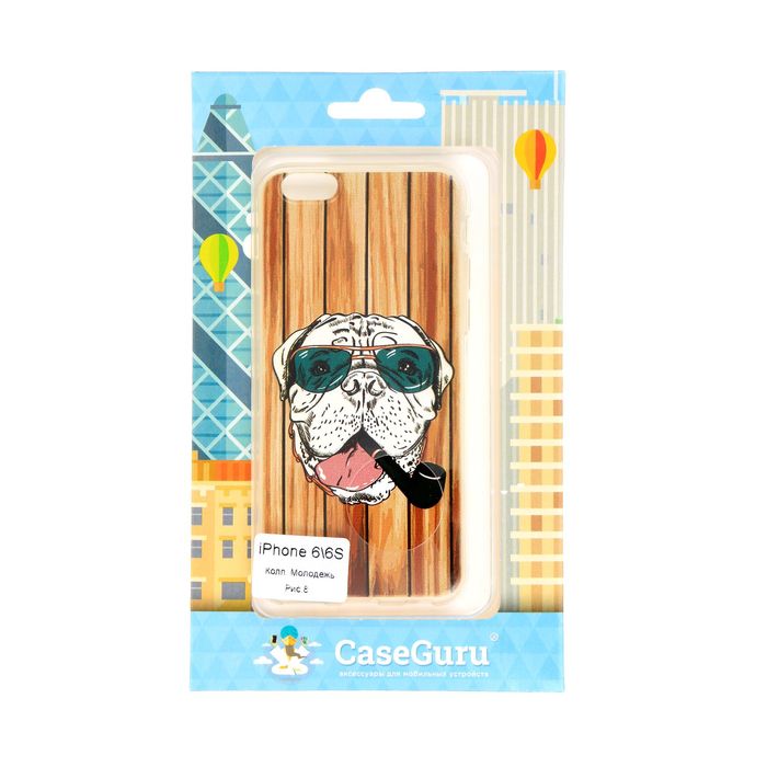 Чехол для задней панели iPhone 6 / 6S CaseGuru, рисунок "Молодежные" бульдог