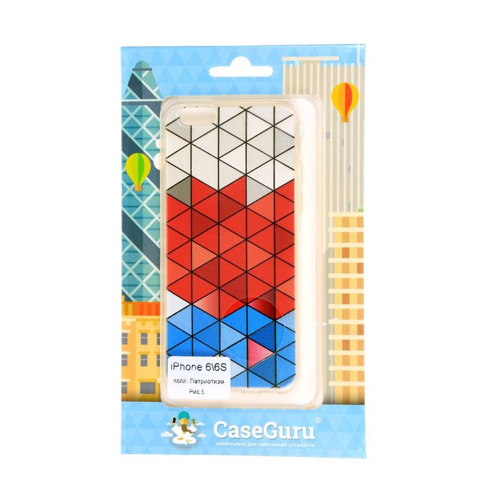 Чехол для задней панели iPhone 6 / 6S CaseGuru, рисунок "Патриотизм" треугольники