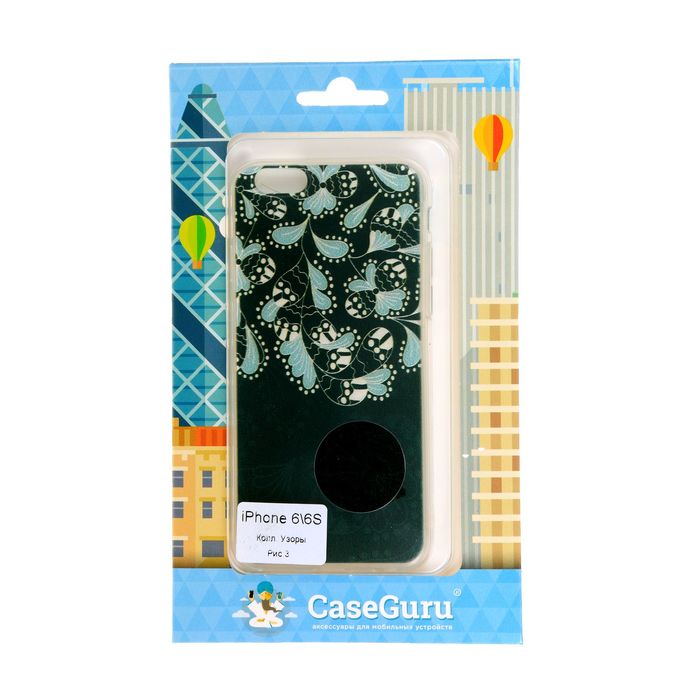 Чехол для задней панели iPhone 6 / 6S CaseGuru, рисунок "Узоры" листочки