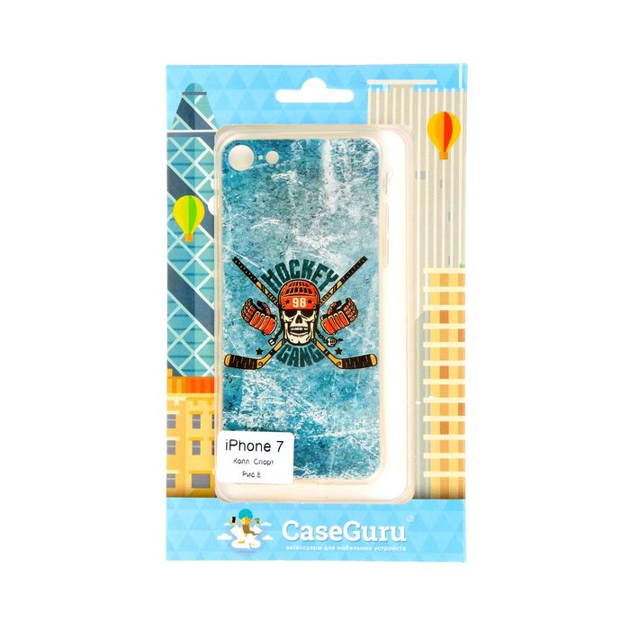 Чехол для задней панели iPhone 7 CaseGuru, рисунок "Спорт" хоккей