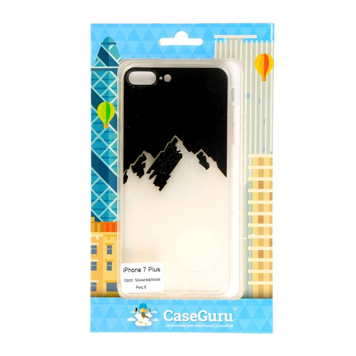 Чехол для задней панели iPhone 7 Plus CaseGuru, рисунок "Минимализм" вершины