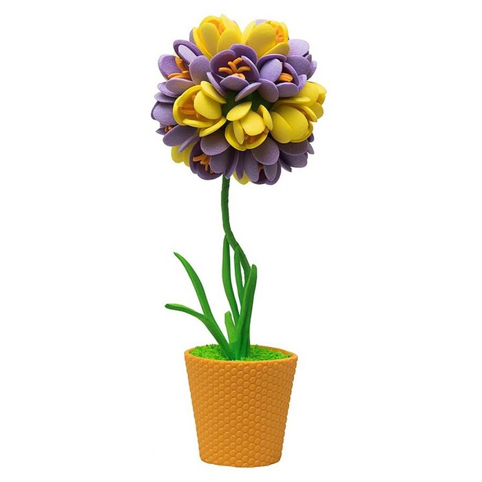 цена Набор для творчества топиарий малый «Крокусы», фиолетовый/жёлтый, 13 см