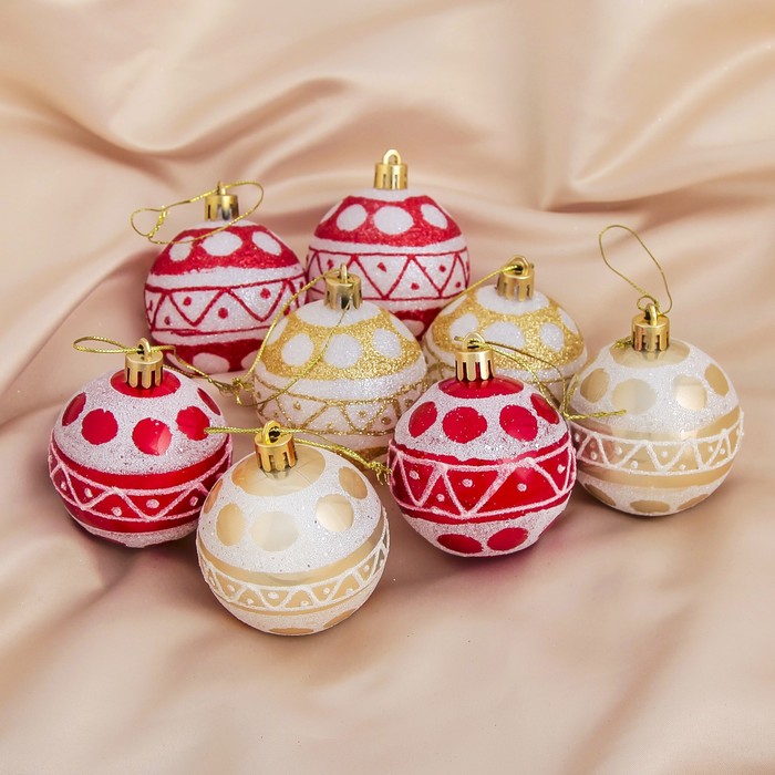 Набор шаров пластик d-6 см 8 шт "Веселый горох"