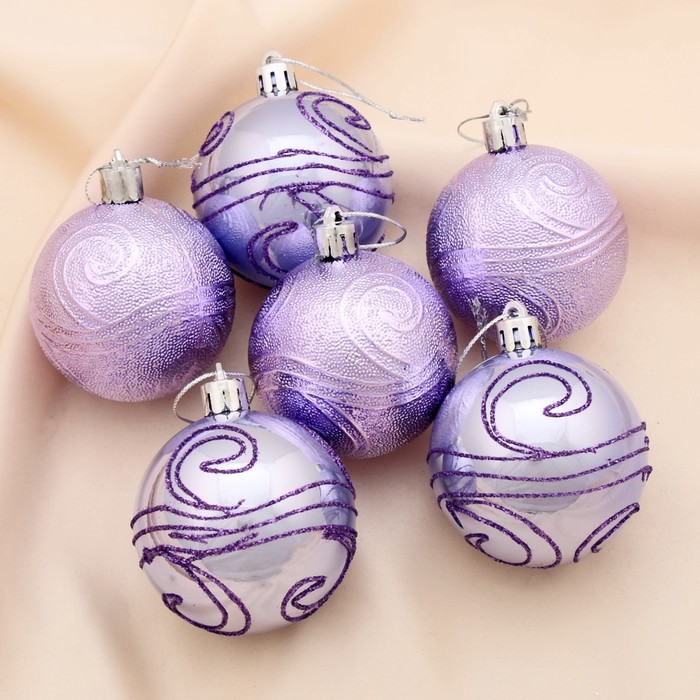 Новогодние шары "Маджента" (набор 6 шт.), вихрь