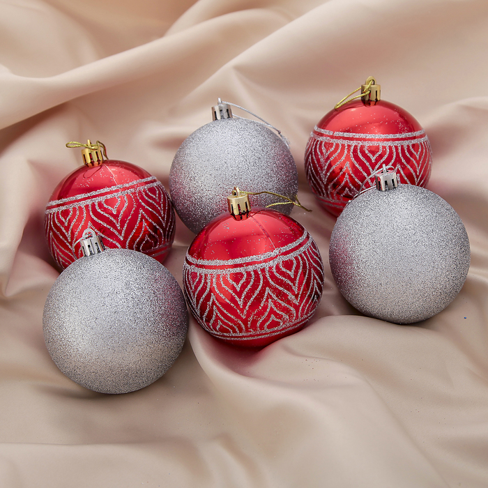 Новогодние шары "Гранд" (набор 6 шт.), пламя