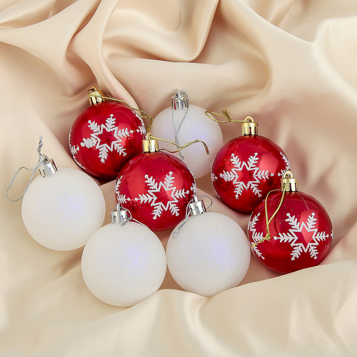 Новогодние шары "Гранд" (набор 8 шт.), снежинка