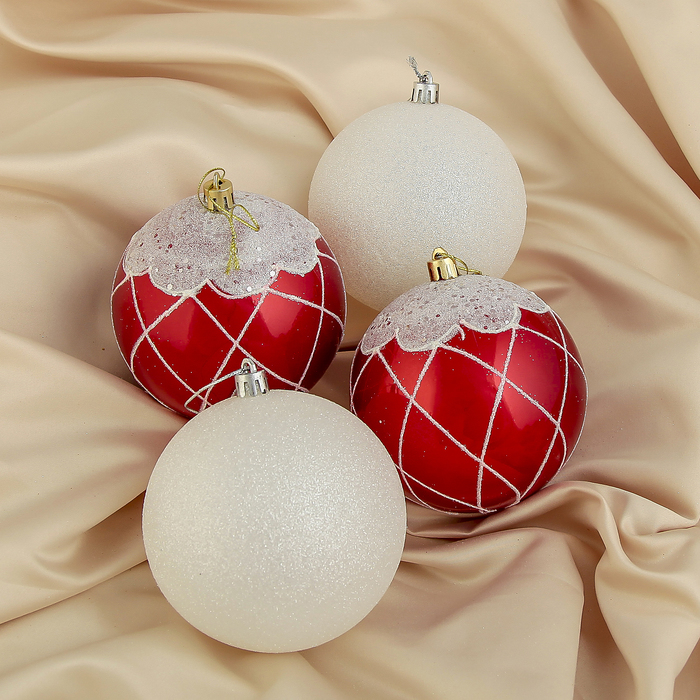 Новогодние шары "Гранд" (набор 4 шт.), сеточка