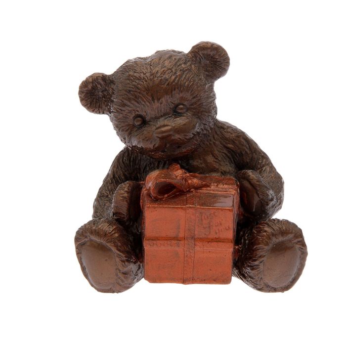 Сувенир "Мишка с подарком" коричневый