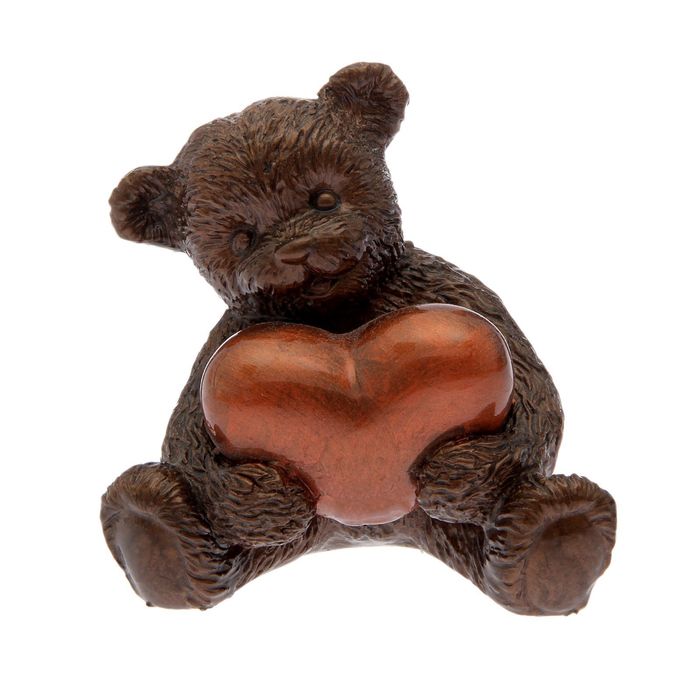 Сувенир "Мишка с сердцем" коричневый