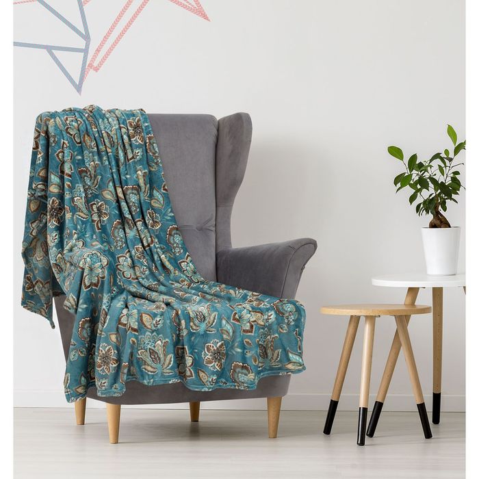 Плед "Этель корал" 1,5 сп. Орнамент 150х200 см, 100% п/э, корал-флис, двухсторонний 210 гр/м²