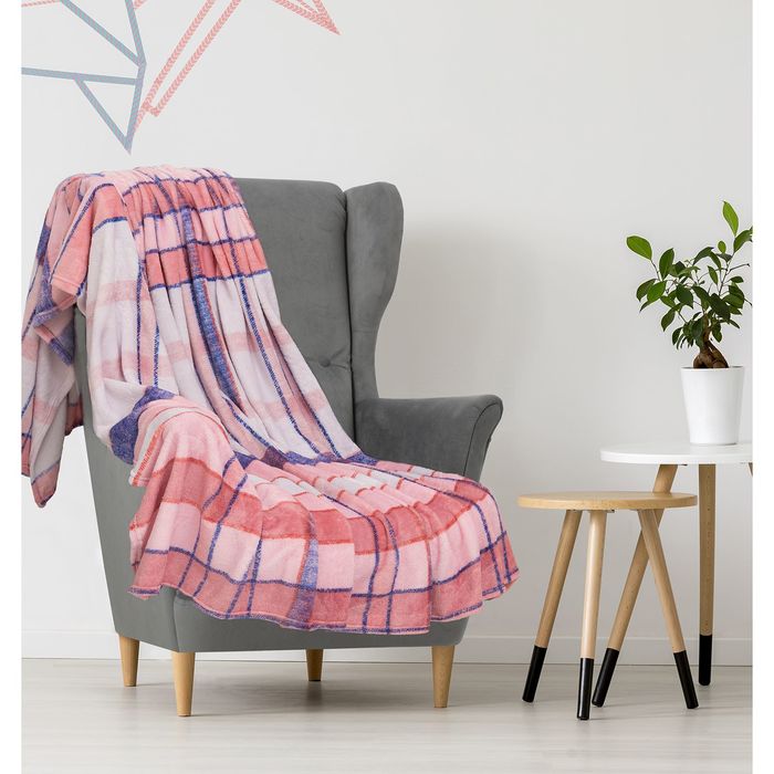 Плед "Этель корал" 1,5 сп. Шарли 150х200 см, 100% п/э, корал-флис, двухсторонний 210 гр/м²