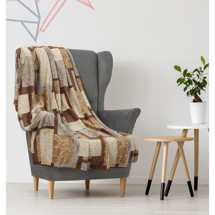 Плед "Этель корал" 1,5 сп. Лофт 150х200 см, 100% п/э, корал-флис, двухсторонний 210 гр/м²