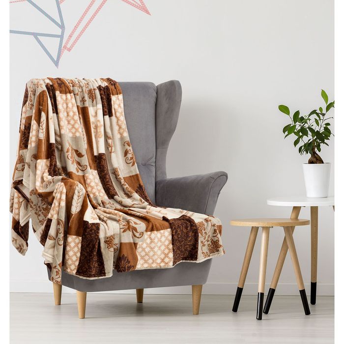 Плед "Этель корал" 1,5 сп. Элит 150х200 см, 100% п/э, корал-флис, двухсторонний 210 гр/м²