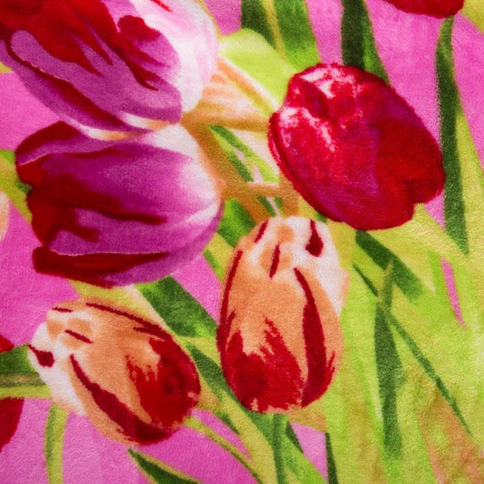 Плед "Этель корал" 2 сп. Тюльпан 180х200 см, 100% п/э, корал-флис, двухсторонний 210 гр/м²